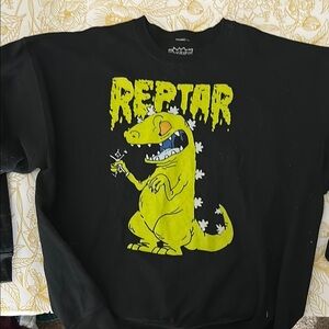 Nickelodeon Rugrats Reptar Black and Green Retro Sweatshirt 🌹